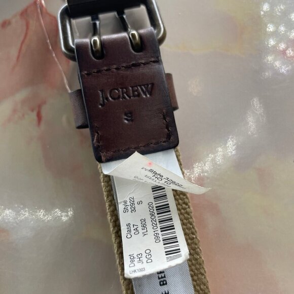 J.Crew Gorpcore Utility Tan Canvas Double Grommet Webbing Belt Size Small S main image 5